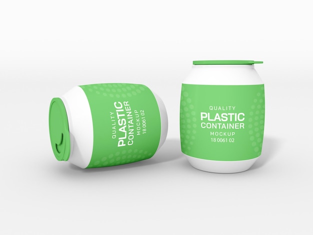 Maqueta de embalaje de tarro de contenedor de plástico