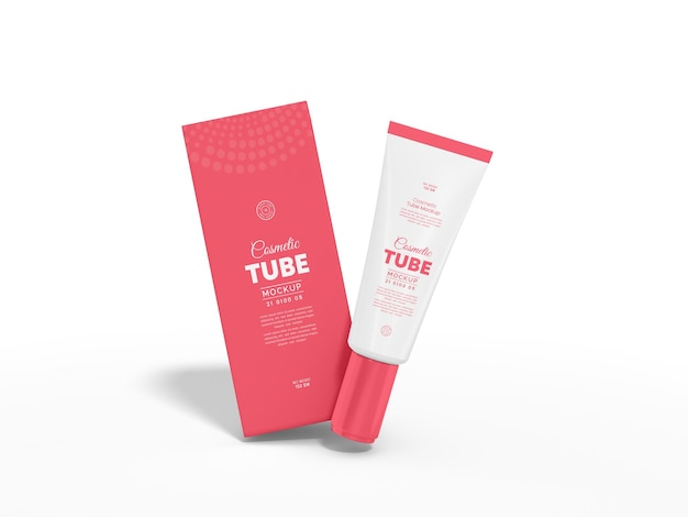 Maqueta de embalaje de tubo de crema BB corrector de base cosmética brillante