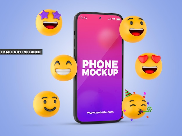 Maqueta de emoji de teléfono inteligente PSD