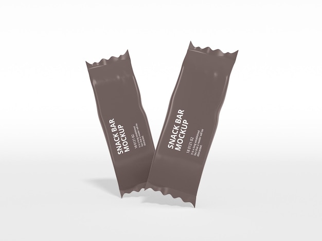 Maqueta de empaque de barra de chocolate de lámina brillante