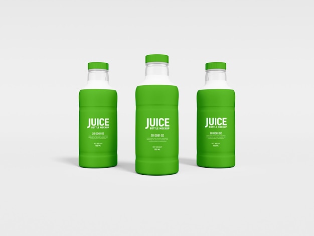 Maqueta de empaque de botella de jugo de plástico