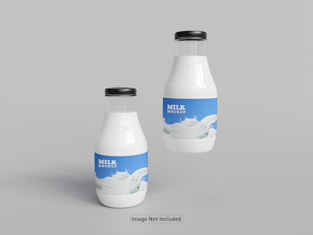 Maqueta de empaque de botella de leche PSD