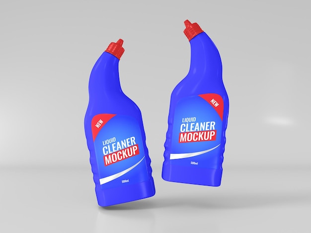 Maqueta de empaque de botella de limpiador líquido