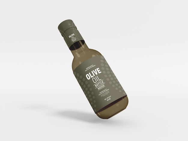 Maqueta de empaque de botella de vidrio de aceite de oliva