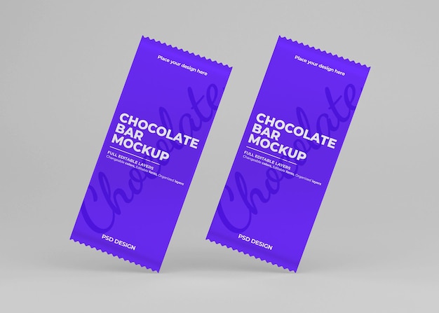 Maqueta de empaque de caja de chocolate en render 3d