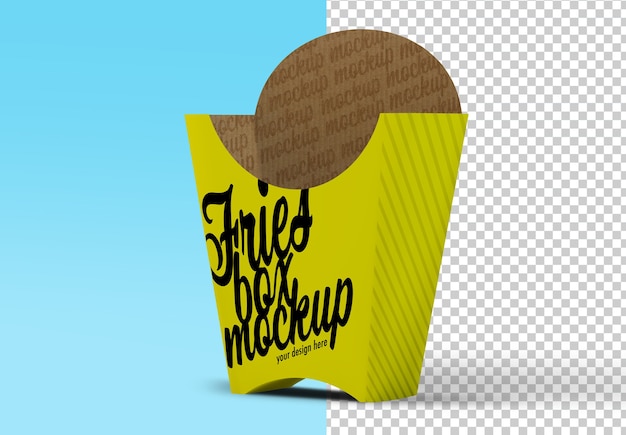 Maqueta de empaque de caja de papas fritas