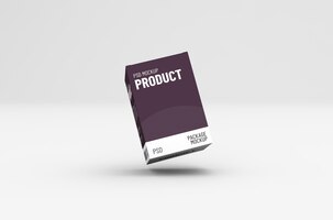 PSD maqueta de empaque de caja de producto cuadrado para publicidad de marca en un fondo limpio