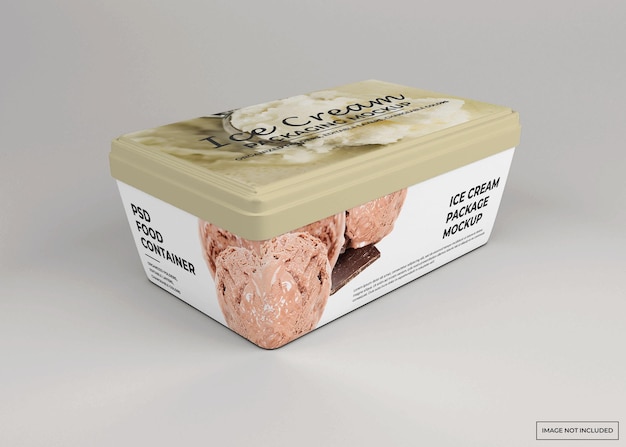 Maqueta de empaque de helado rectangular