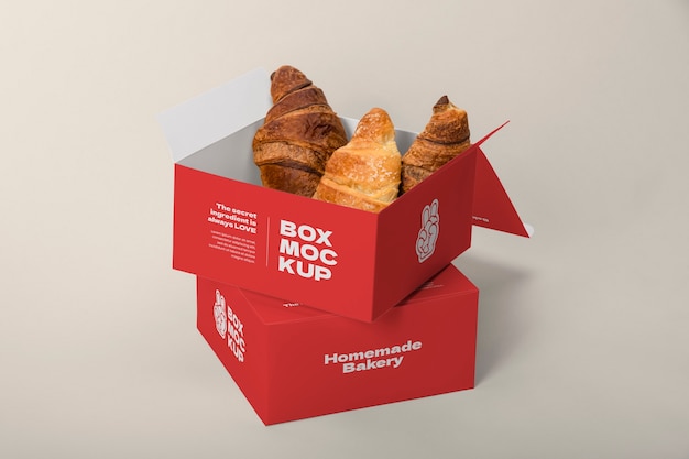 Maqueta de empaque de panadería croissant