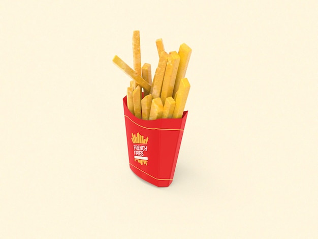 PSD maqueta de empaque de papas fritas