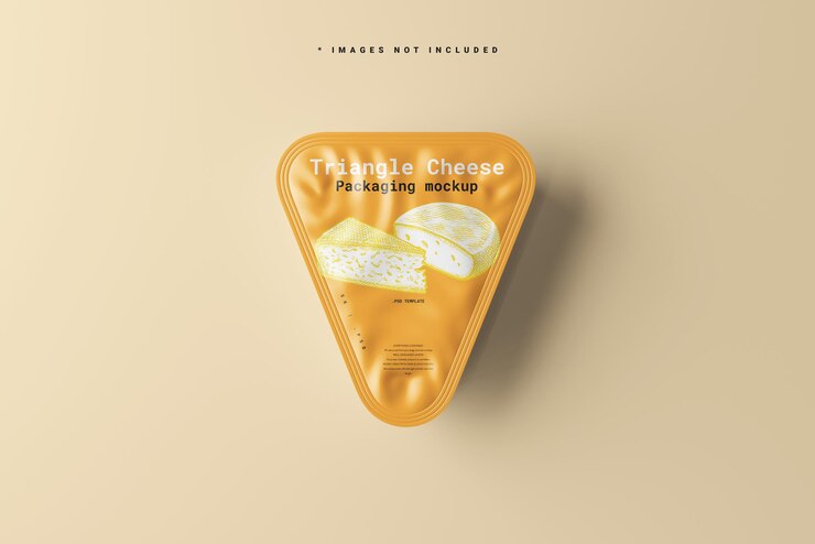 PSD maqueta de empaque de queso triangular