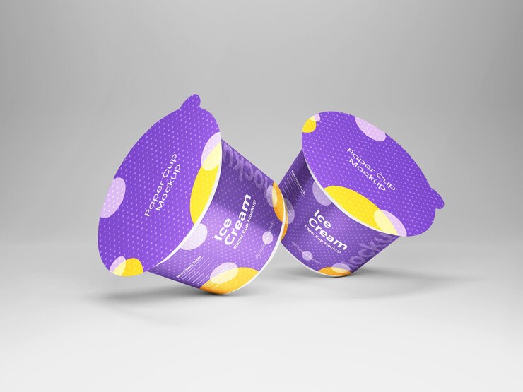 Maqueta de empaque de tarro de helado