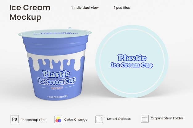 Maqueta de empaque de tarro de helado
