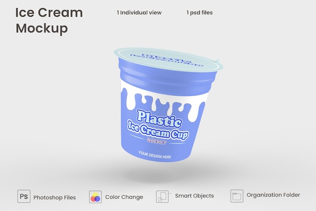 Maqueta de empaque de tarro de helado