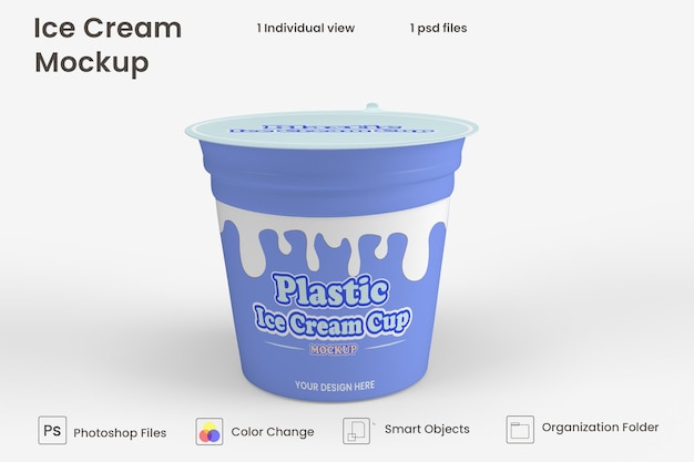 Maqueta de empaque de tarro de helado