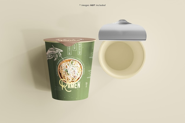 Maqueta de empaque de taza de fideos