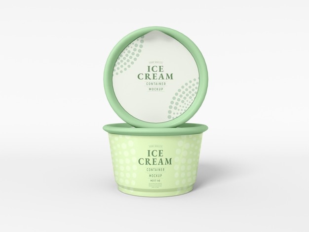 Maqueta de empaque de taza de helado