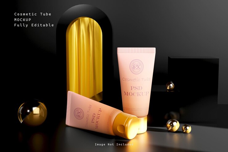Maqueta de empaque de tubo de crema cosmética psd