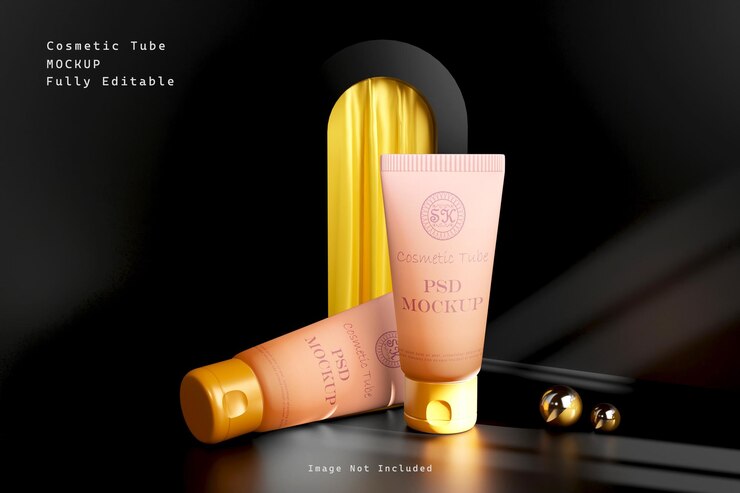 Maqueta de empaque de tubo de crema cosmética psd
