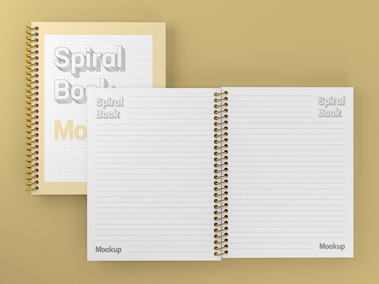 Maqueta de encuadernación de tapa y espiral abierta