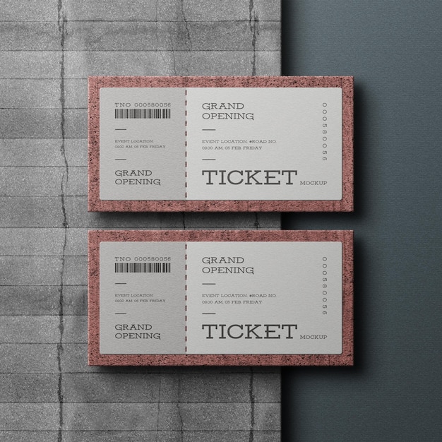 Maqueta de entradas para eventos
