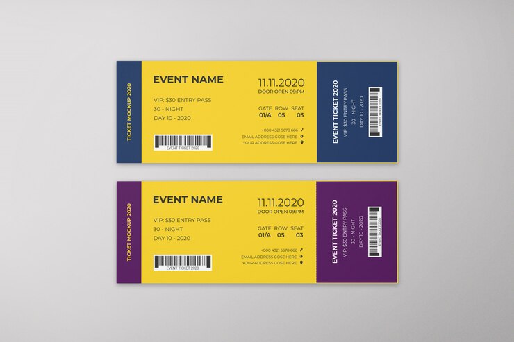PSD maqueta de entradas para eventos