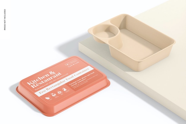 Maqueta de entrega de caja de comida en podio