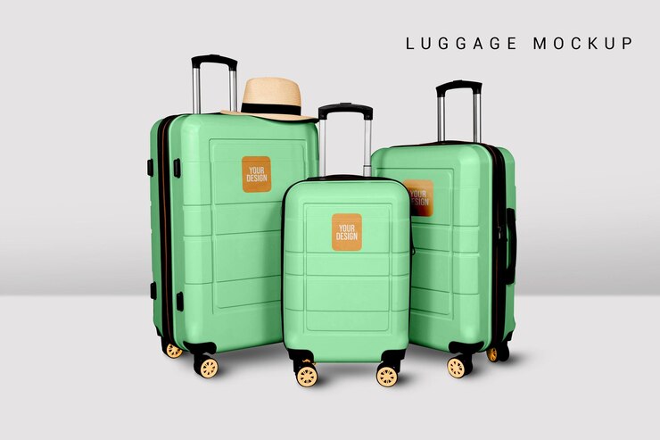 Maqueta de equipaje fácil de editar maqueta de bolsa de equipaje equipaje de viaje