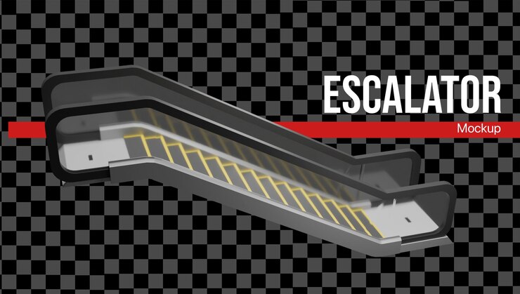PSD maqueta de escalera mecánica en 3d