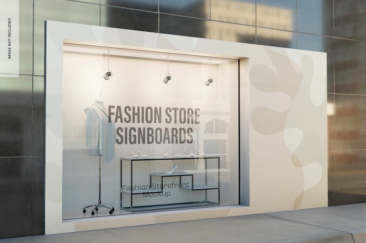 PSD maqueta de escaparate de moda, vista izquierda