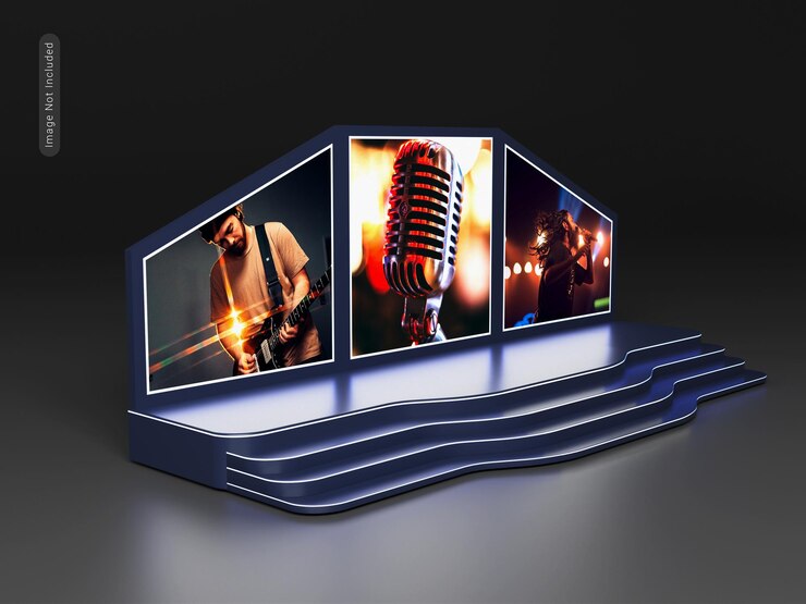 Maqueta de escenario de evento musical