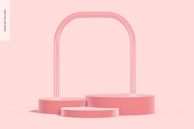 Maqueta de escenario de podio rosa esmerilado