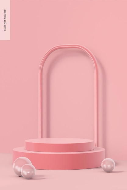 Maqueta de escenario de podio rosa esmerilado