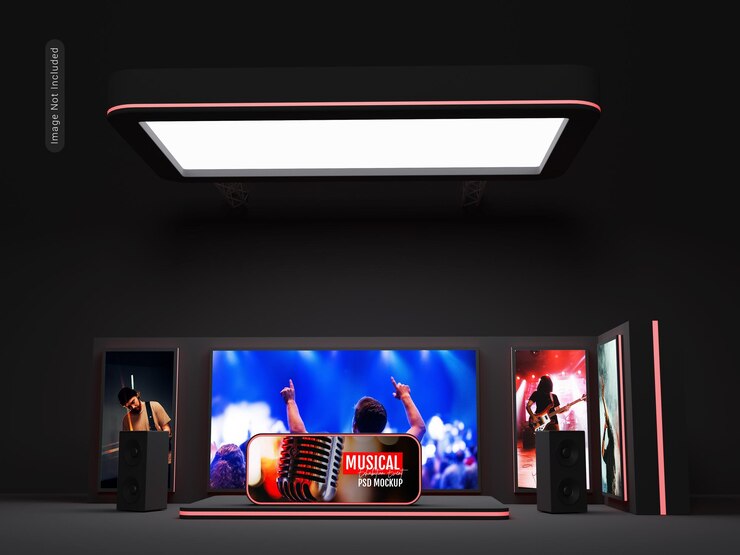 Maqueta de escenario de presentación de evento musical