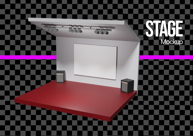 PSD maqueta de escenario para presentaciones y eventos