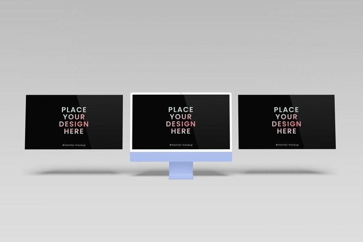 PSD maqueta de escritorio de pantalla receptiva aislada
