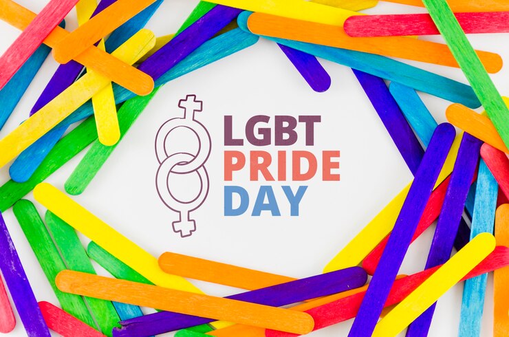 PSD maqueta de espacio de copia para el día del orgullo lgbt