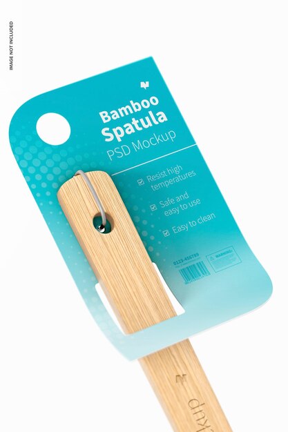Maqueta de espátula de bambú, primer plano