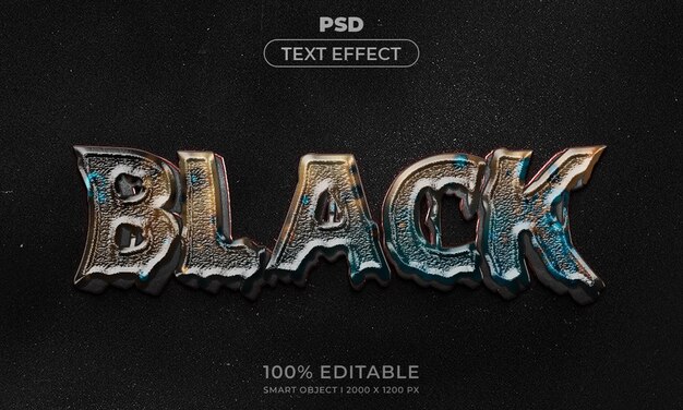 Maqueta de estilo de efecto de logotipo y texto editable en 3d con fondo abstracto oscuro