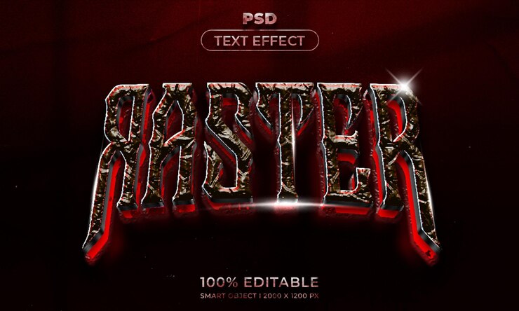 PSD maqueta de estilo de efecto de logotipo y texto editable en 3d con fondo abstracto oscuro