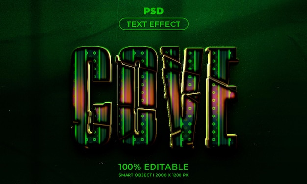 Maqueta de estilo de efecto de logotipo y texto editable en 3d con fondo abstracto oscuro