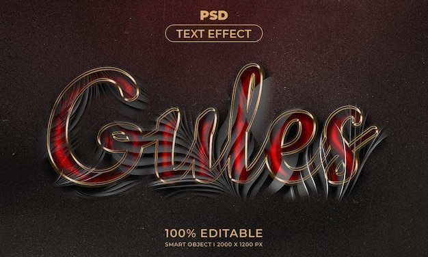 PSD maqueta de estilo de efecto de logotipo y texto editable en 3d con fondo abstracto oscuro