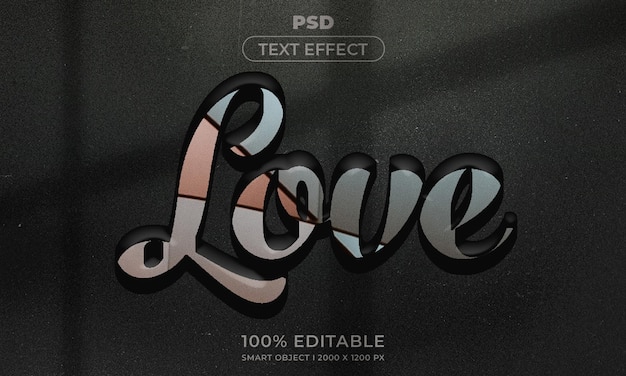 PSD maqueta de estilo de efecto de logotipo y texto editable en 3d con fondo abstracto oscuro