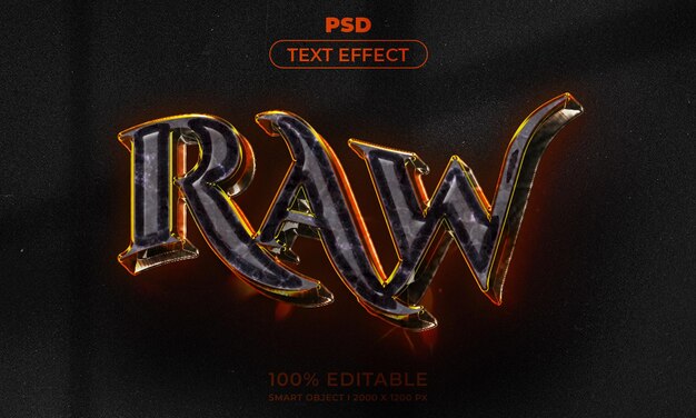 Maqueta de estilo de efecto de logotipo y texto editable en 3d con fondo abstracto oscuro