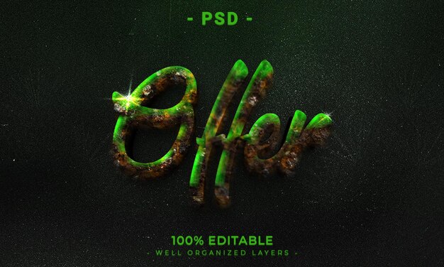 Maqueta de estilo de efecto de logotipo y texto editable en 3d con fondo abstracto oscuro