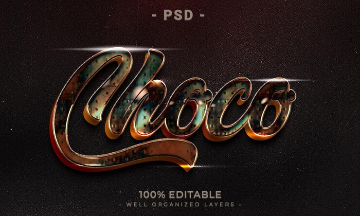 PSD maqueta de estilo de efecto de logotipo y texto editable en 3d con fondo abstracto oscuro
