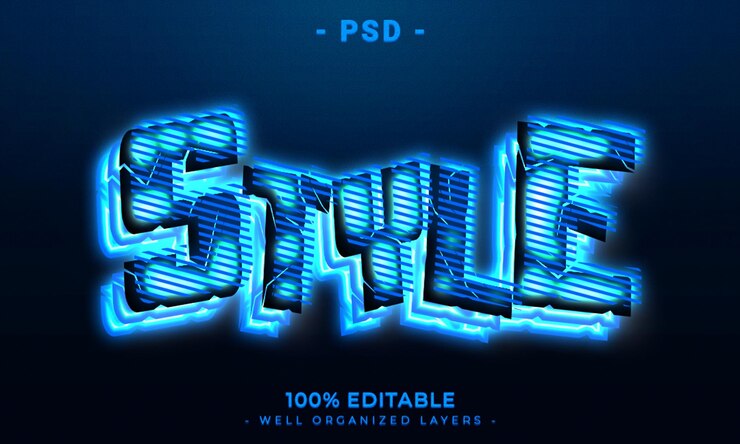 PSD maqueta de estilo de efecto de logotipo y texto editable en 3d con fondo abstracto oscuro
