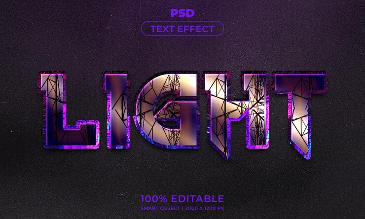 PSD maqueta de estilo de efecto de logotipo y texto editable en 3d con fondo abstracto oscuro