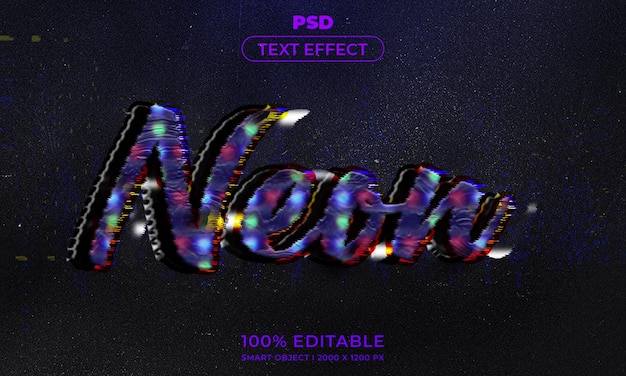 PSD maqueta de estilo de efecto de logotipo y texto editable en 3d con fondo abstracto oscuro