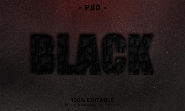 Maqueta de estilo de efecto de logotipo y texto editable en 3d con fondo abstracto oscuro